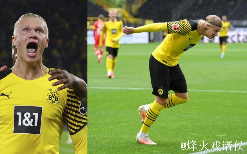 德甲-哈兰德双响+造点创纪录 多特5-0大胜